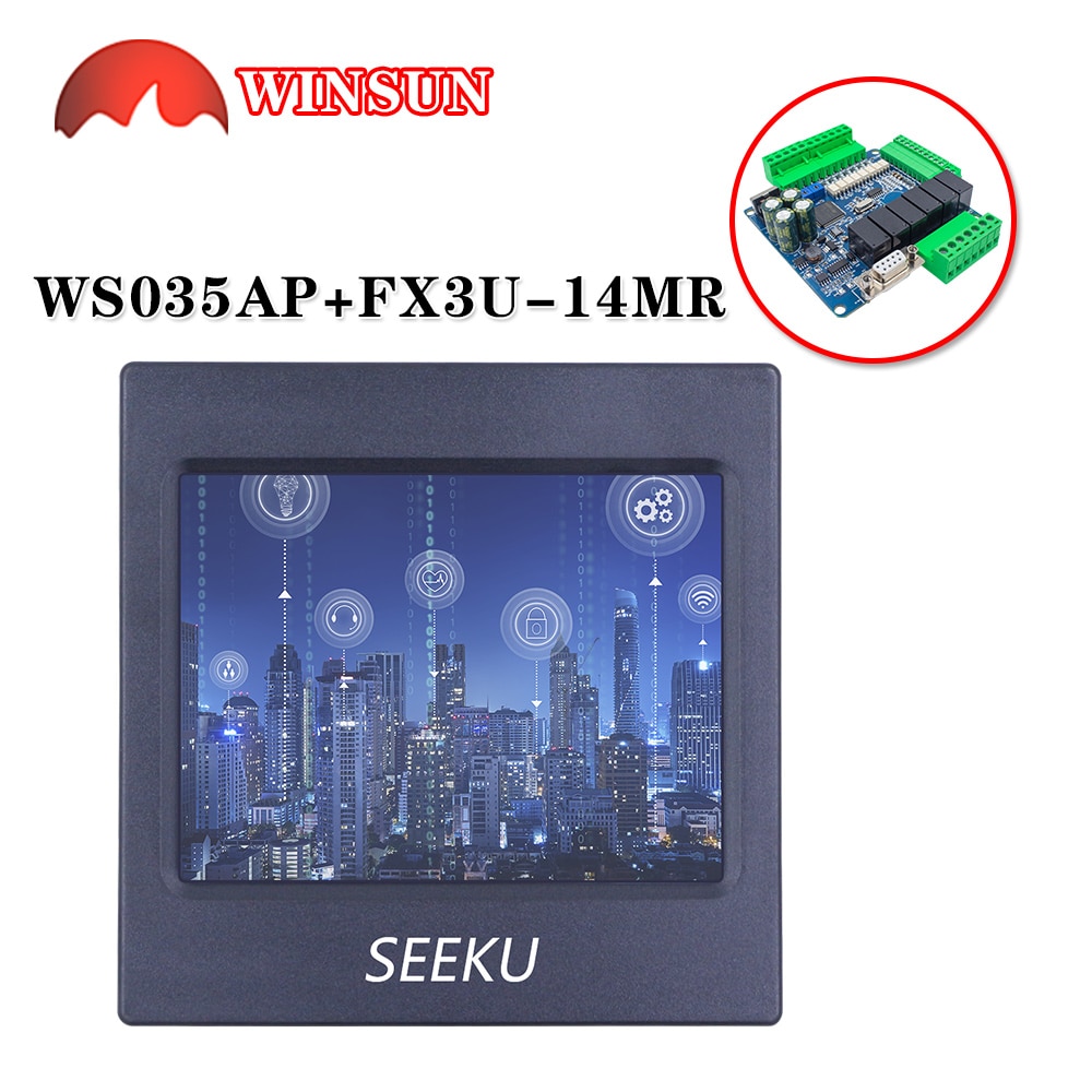 FX3U-14MR  Ʈѷ  ̺  WS-035AP ġ ũ, FX3U + HMI PLC 